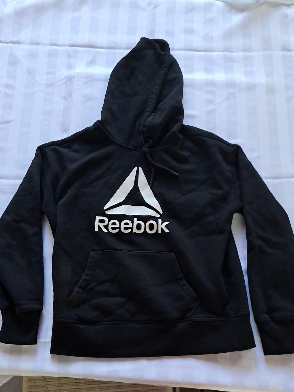 Reebok Black Hoodie with White Logo